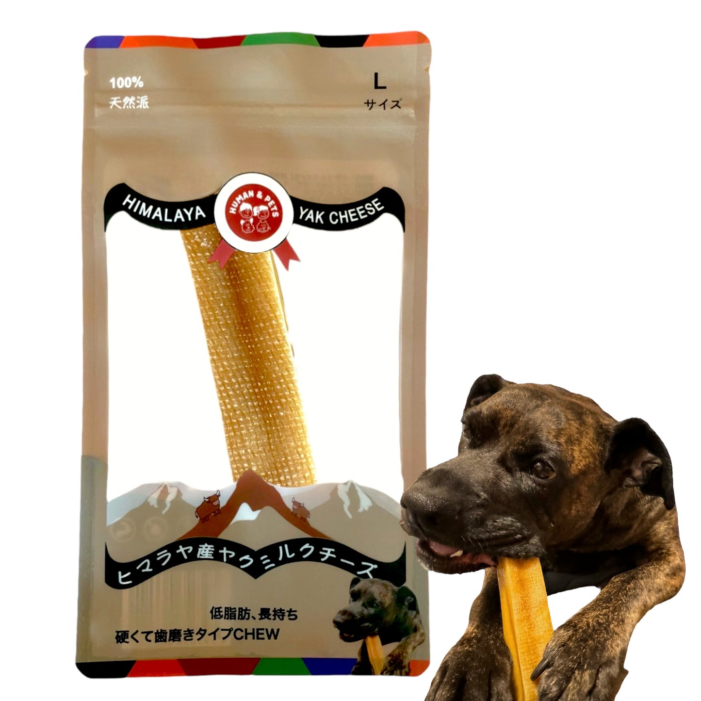 HUMAN&PETS ヒマラヤ産ヤクチーズ 無添加犬おやつ ハード ヤクミルクスティック 1本入り (L) 約100~110g