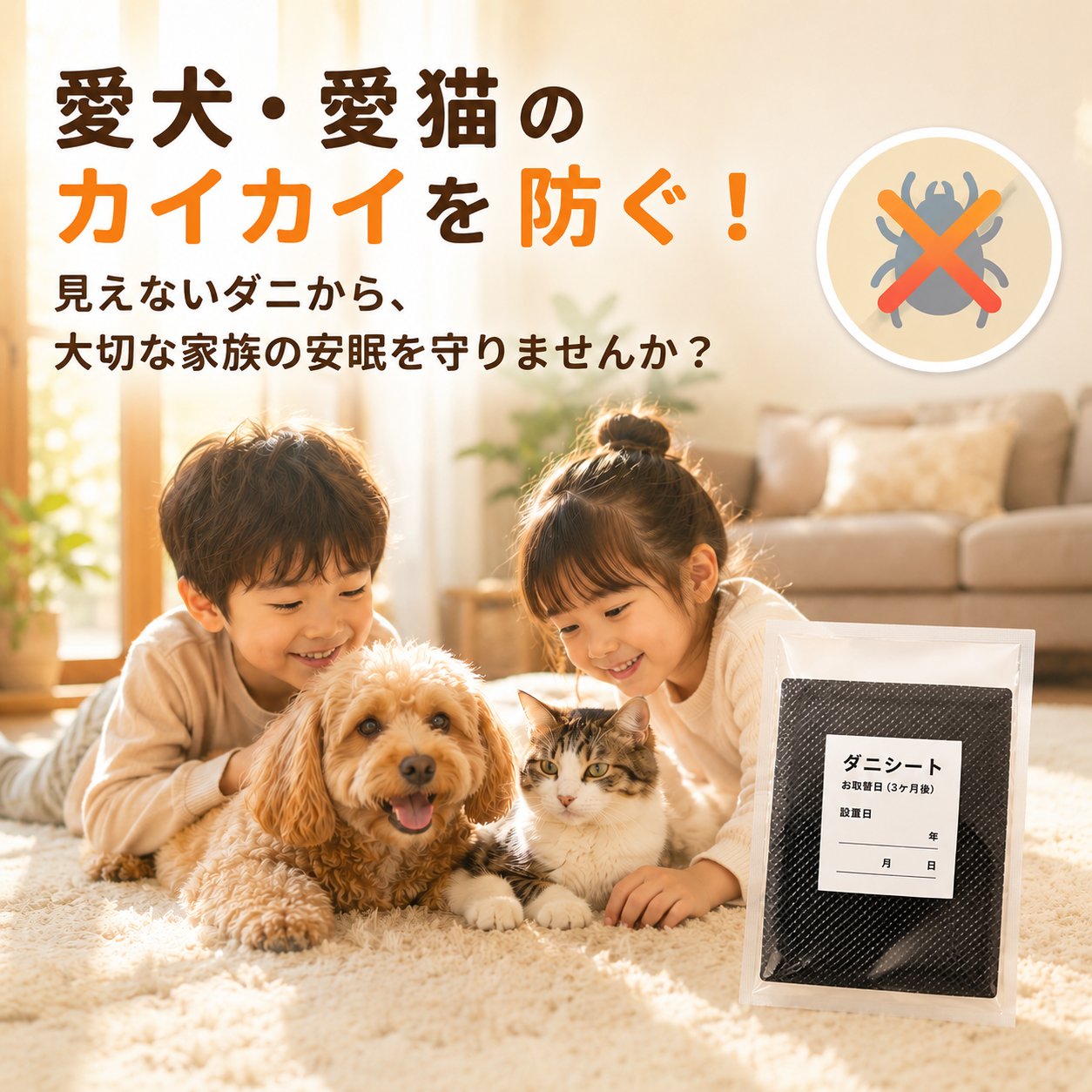ダニ捕りシート(殺虫成分不使用) 4枚入り