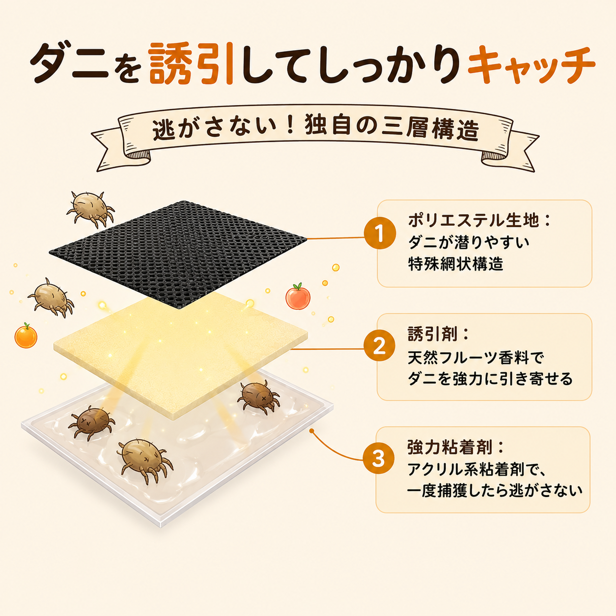 ダニ捕りシート(殺虫成分不使用) 4枚入り